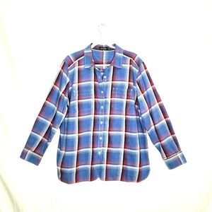 Ralph Lauren long sleeve Flannel top, blue/red, 2X